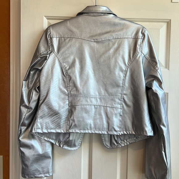 MM essentials by MARC MATTIS button jacket with metallic silver in size L - Picture 3 of 3